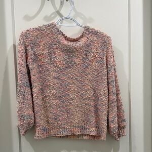 Hayden Girls Pink and Gray Knit Sweater